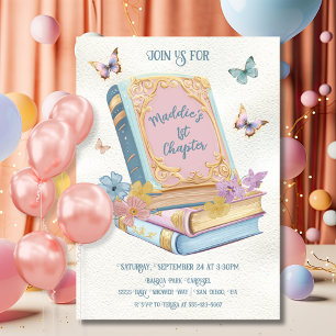 Invitation 1er chapitre storybook fête d'anniversaire