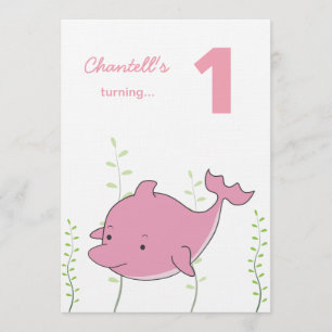 Invitation 1er dauphin de bébé sous la mer Anniversaire Invit