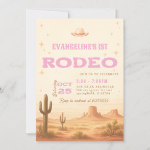 Invitation 1er Rodeo Cowgirl Wild West anniversaire