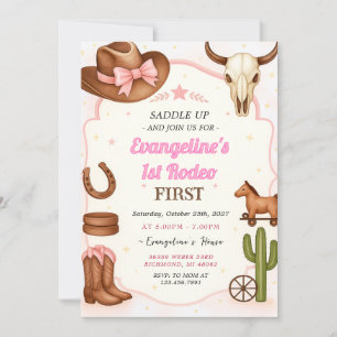 Invitation 1er Rodeo Girl anniversaire de la fille