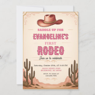 Invitation 1er Rodeo Wild West anniversaire personnel