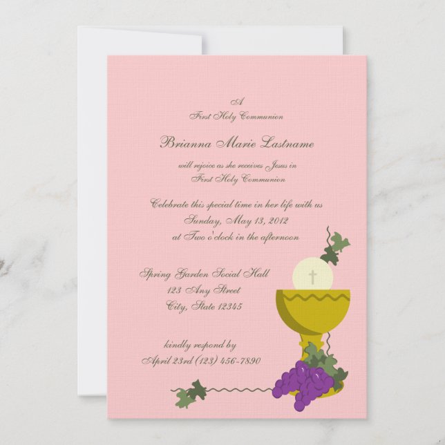 Invitation 1ère Chalice communion (Devant)