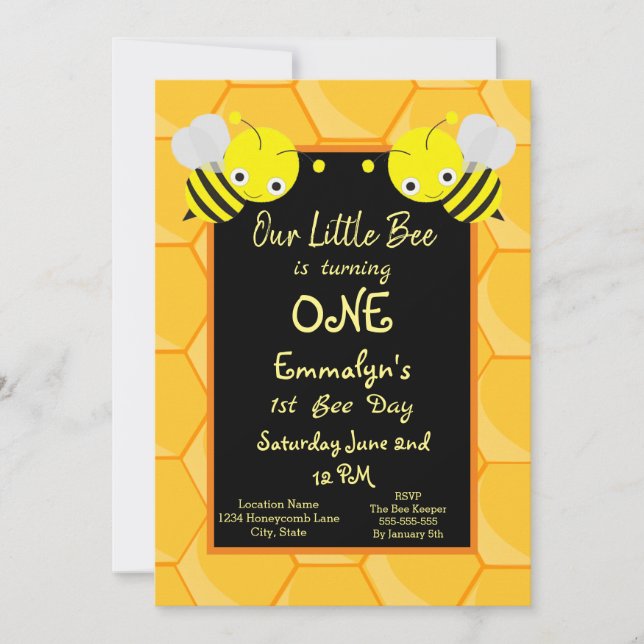 Invitation 1ère fête des abeilles Anniversaire du miel (Devant)