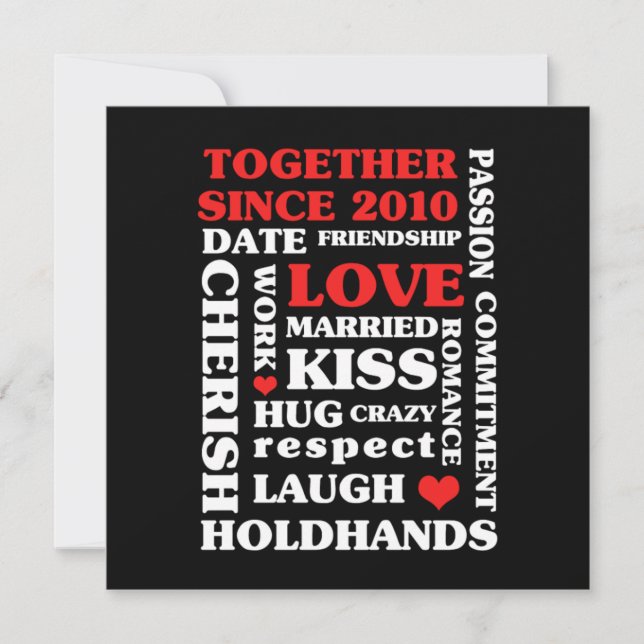 Invitation 2010 Ensemble depuis le 10 e anniversaire Cadeau (Devant)