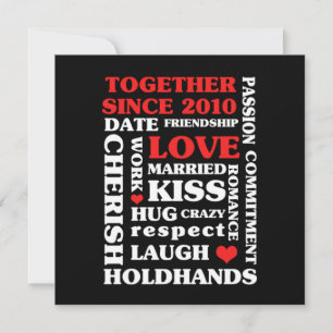 Invitation 2010 Ensemble depuis le 10 e anniversaire Cadeau