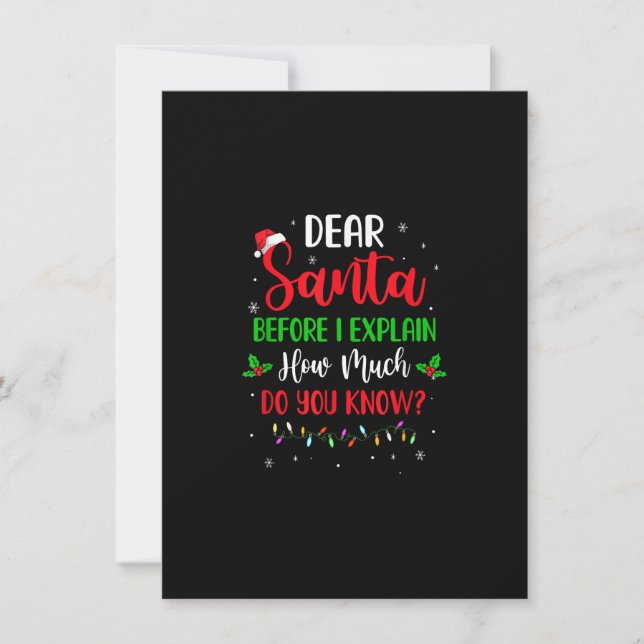 Invitation 2022 Drôle Adultes de Noël Enfants Père Noël I Can (Devant)