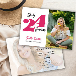 Invitation 2024 Diplôme de Photo Typographie d'écriture manus