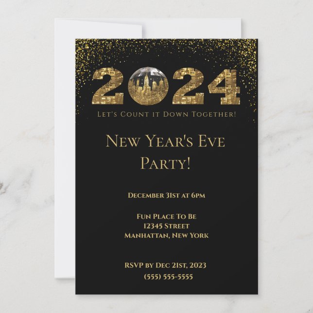 Invitation 2024 Fête de la Saint-Sylvestre-Ball-NYC- (Devant)