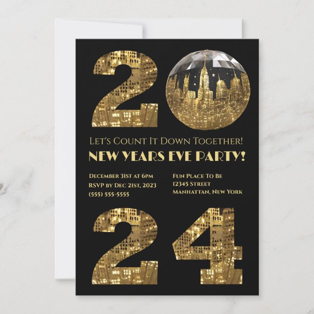 Invitation 2024 Fête de la Saint-Sylvestre-Ball-NYC- (Devant)