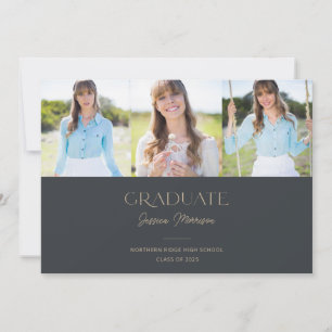 Invitation 2024 Graduate Script Name Grey Graduation Party
