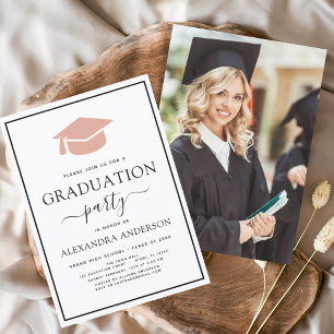Invitation 2024 Graduation Party Pink Elegant Photo I