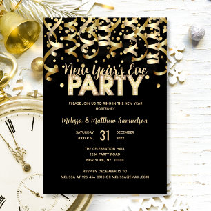 Invitation 2024 NOUVEL AN'S EVE PARTY Gold Parties scintillan