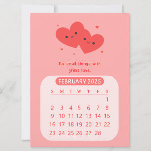 Invitation 2025 Février Calendrier Motivationnel mensuel du c