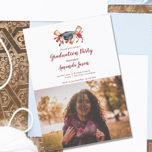 Invitation 2025 Grad Elegant Two Photo Graduation Party
