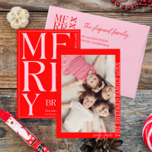 2026 Moderne Joyeux et Lumineux Rouge Rose Noël