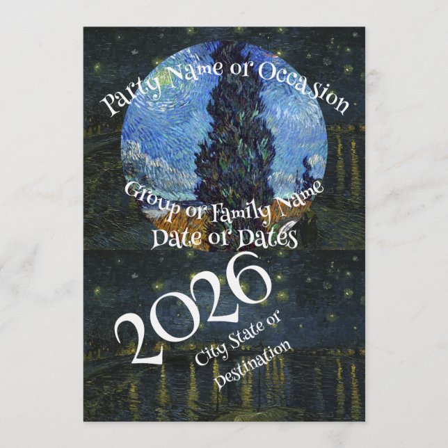 Invitation 2026 Vacation Trip Tour Road Dinner Wine Ship Date (Devant)