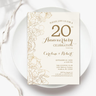 Invitation 20e anniversaire de la florale d'or d'ivoire