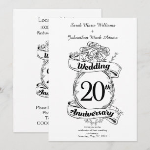 Invitation 20e anniversaire des fleurs
