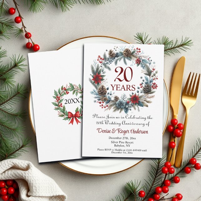 Invitation 20e anniversaire des Mariages chinois hiver (Créateur téléchargé)