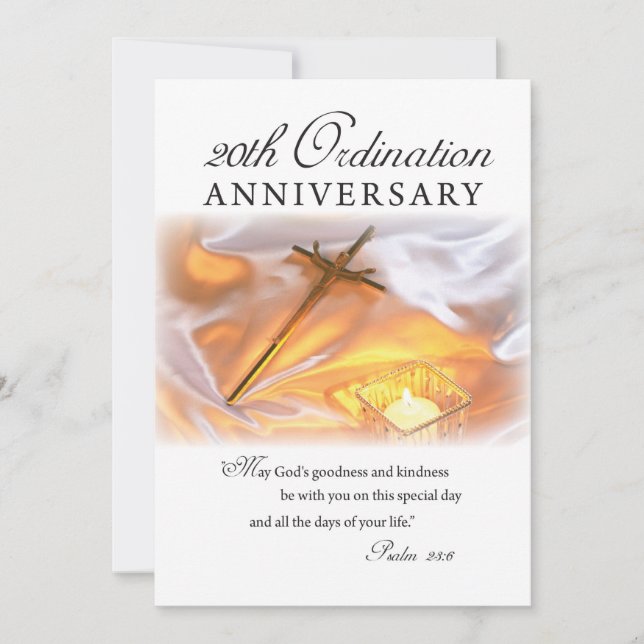 Invitation 20e anniversaire d'Ordination, Cross Ca (Devant)