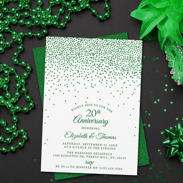 Invitation 20e anniversaire du Mariage émeraude (Créateur téléchargé)