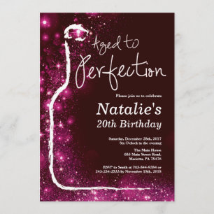 Invitation 20e anniversaire du vin à la Parties scintillant r