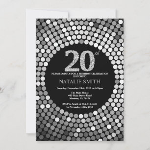 Invitation 20e anniversaire Parties scintillant no