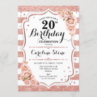 20e anniversaire - Rose Gold White Stripes