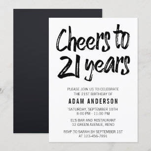 Invitation 21 ans de noir et blanc 21e anniversaire