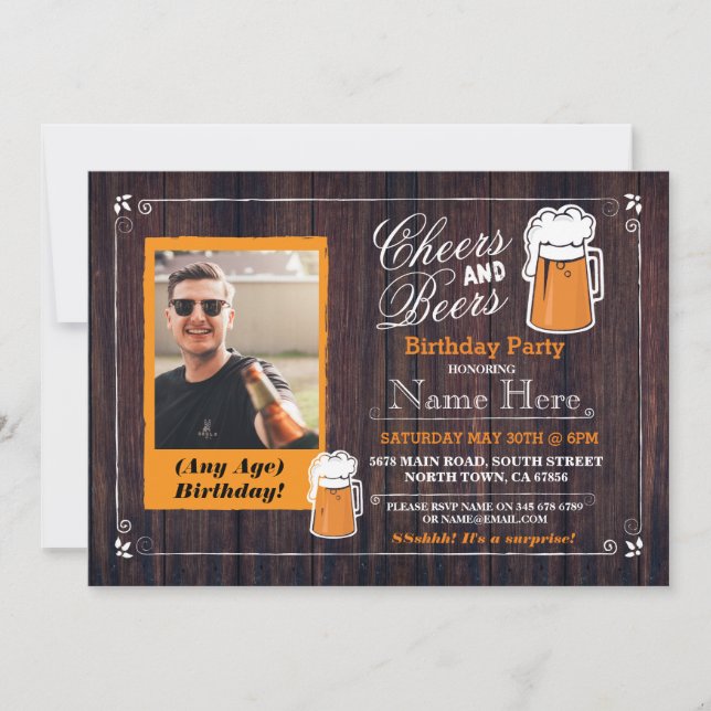 Invitation 21 de photo de bière de fête (Devant)