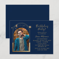 21e Anniversaire Céleste Photo Blue Gold Moon