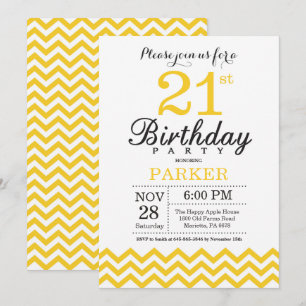 Invitation 21e anniversaire Chevron Jaune