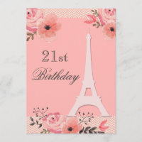 21e anniversaire Chic Floral Paris Tour Eiffel