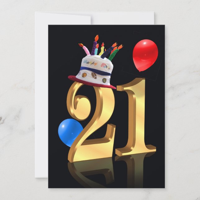 Invitation 21e anniversaire de fête (Devant)