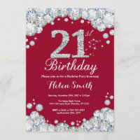 21e Anniversaire Diamant rouge et argent de Bourgo