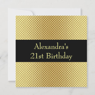 Invitation 21e anniversaire Glam Gold Metal Parties scintilla