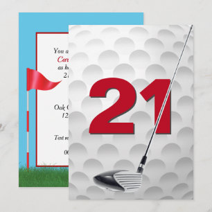 Invitation 21e anniversaire Golf Theme Party