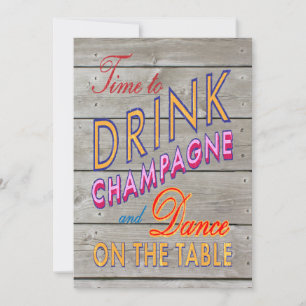 Invitation 21e anniversaire Heure de boire du Champagne - bar