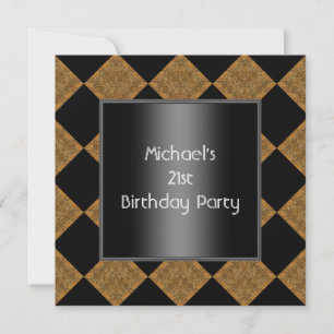 Invitation 21e Anniversaire Noir Bambou Arlequin 2