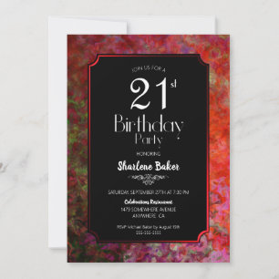 Invitation 21e anniversaire Red and Black Party
