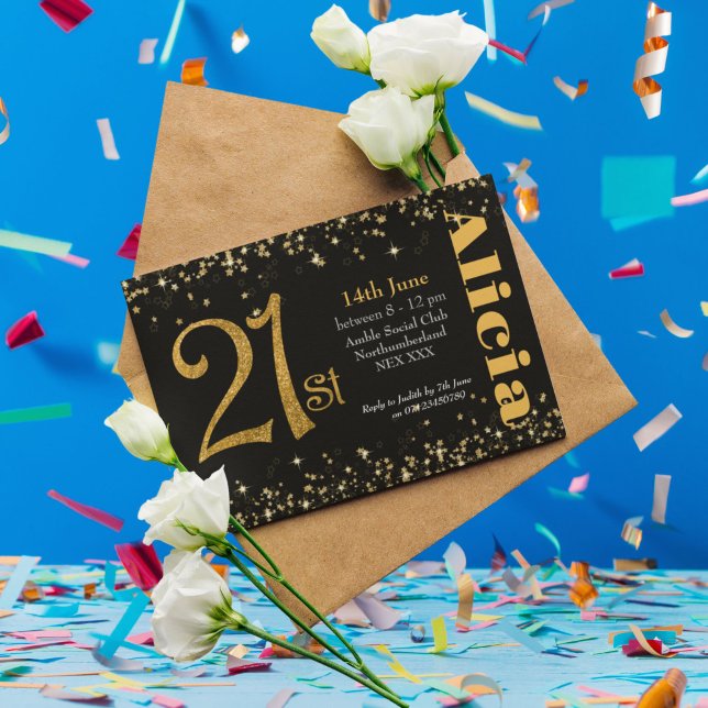 Invitation 21e anniversaire, typographie simple moderne, twen (Créateur téléchargé)