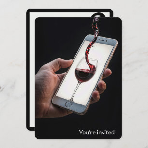 Invitation 21e Anniversaire Vin de fête sur écran Smartphone