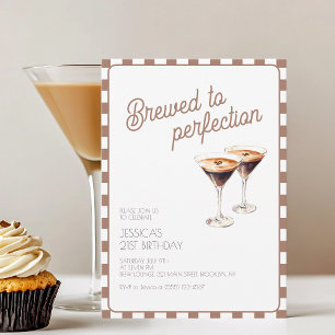 Invitation 21e Espresso Martini Rupture Brown Anniversaire