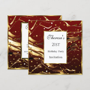 Invitation 21e Gold Stars de Bourgogne fête d'anniversaire