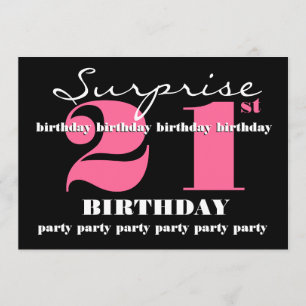 Invitation 21e Modèle d'invitation à la fête d'anniversaire S