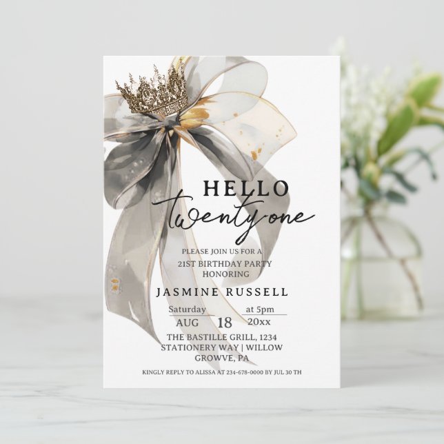 Invitation 21e Vingt et une Femmes de fête d'anniversaire (Debout devant)