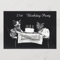 21ème fête d'anniversaire de chatons vintages