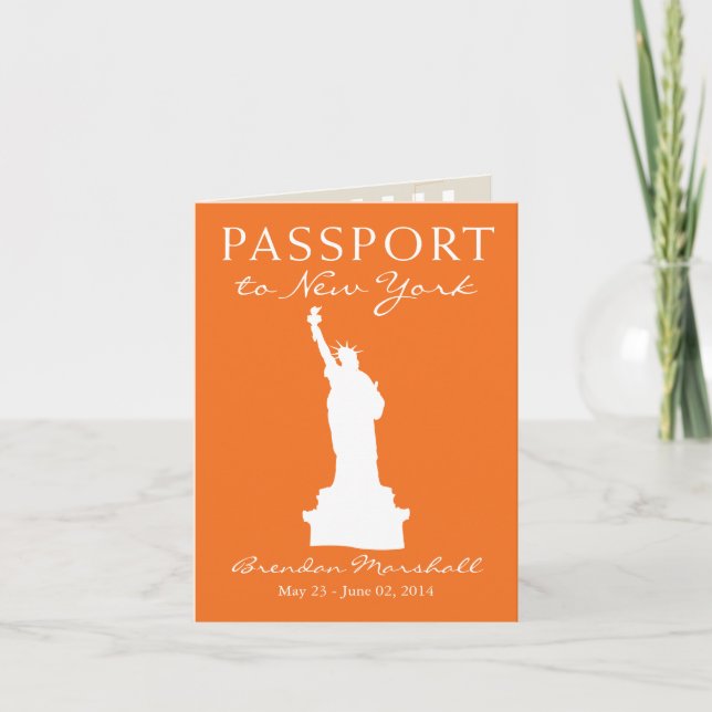 Invitation 21ème passeport d'anniversaire de New York City (Devant)