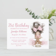 21st birthday watercolor pink dress stylish party
