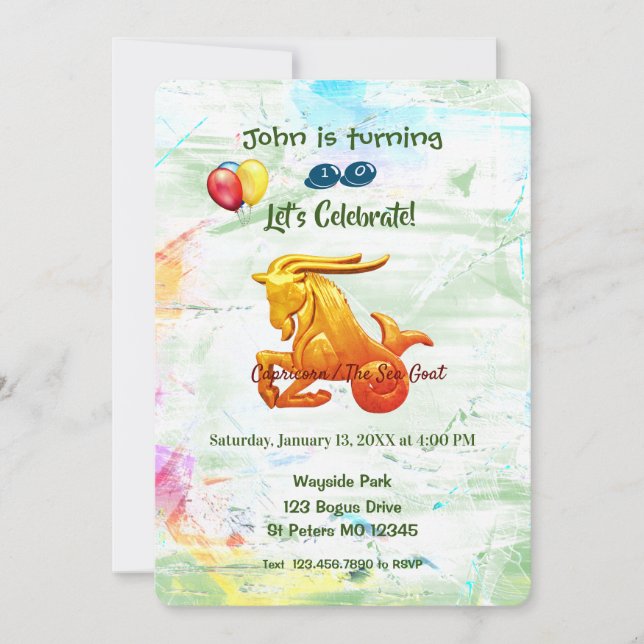 Invitation 22 décembre - 19 janvier - Anniversaire Capricorn (Devant)